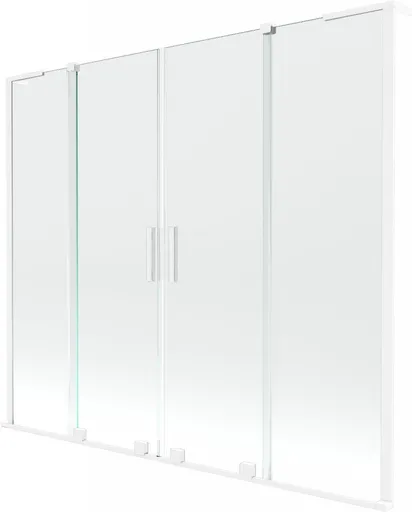 MEXEN/S - Velar L Duo dvojkrídlová posuvná vaňová zástena 180 x 150, transparent, biela 896-180-003-02-20
