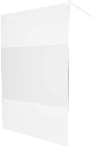 MEXEN/S - KIOTO samostatne stojaca sprchová zástena 120 x 200, transparent/dekor 8 mm, biela 800-120-002-20-35