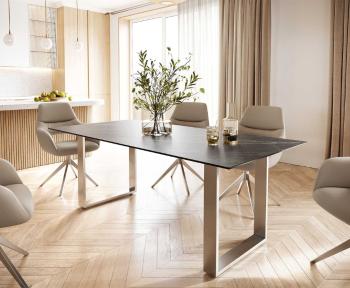 Jedálenský stôl Edge 200x100 cm keramický Laminam® Noir Desir hnedý