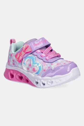 Detské tenisky Skechers FLUTTER HEART LIGHTS fialová farba, 302691N