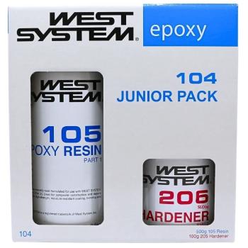 West System Junior Pack Slow 105+206 Transparent 600 g Polyester, Epoxid