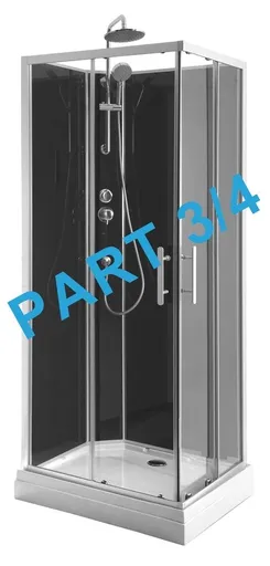 AQUALINE - GRANVIK sprchovací box 700x900x2180 komponent 3/4 zadné tmavé sklo 19-070-09-12-00