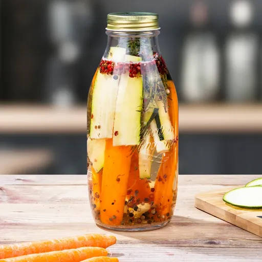 Haushalt international Skleněná láhev s víčkem, 1 l