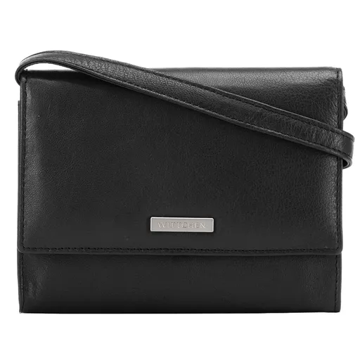 Dámska kožená peňaženka cez telo čierna 26-2-110-1