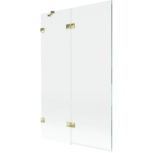 MEXEN/S - Lunar vaňová zástena 2-krídlová ľavá 110 x 150, transparent, zlatá 897-110-100-50-00-L