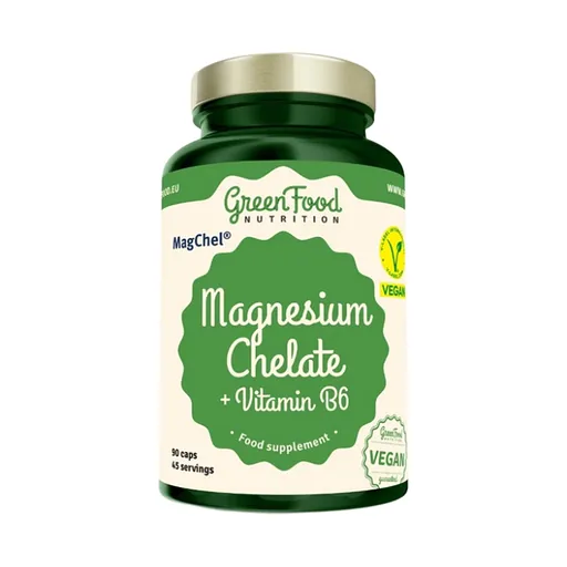 GREENFOOD NUTRITION Magnesium chelát + vitamín B6 90 kapsúl