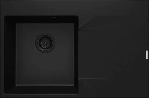 DEANTE DEANTE - Evora čierny granitový drez, 1-bowl s odkvapkávacou plochou - vpravo ZQJ_N11P
