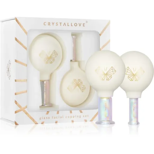 Crystallove Glass Facial Cupping Set súprava masážnych pomôcok na tvár, krk a dekolt 2 ks