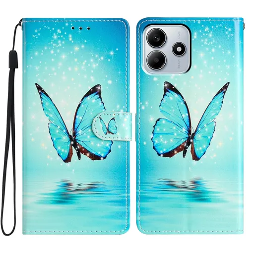 ART Peňaženkový kryt pre Xiaomi Redmi Note 14 5G BLUE BUTTERFLY