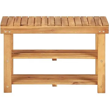 Skrinka na topánky, 70 × 32 × 46 cm, masívne akáciové drevo (45930)