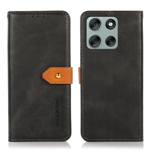 KHAZNEH DUAL-COLOR Peňaženkový kryt pre Motorola Moto G86 Power 5G čierny