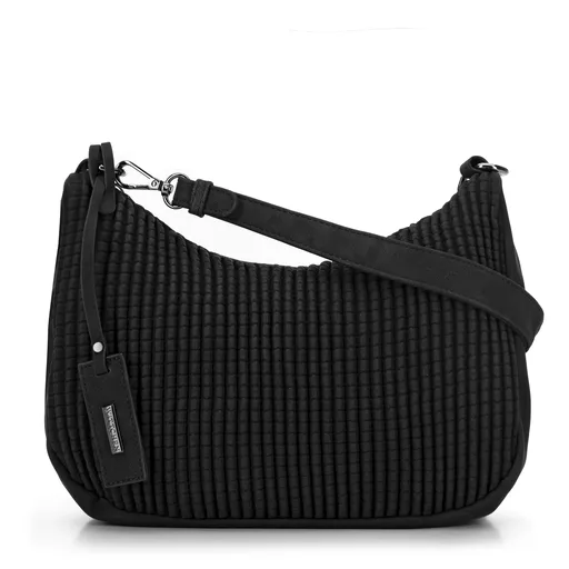 Torebka damska bagietka w geometryczny wzór czarna 99-4Y-702-1