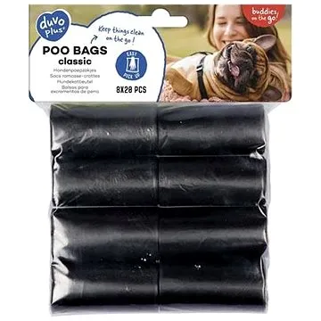 DUVO+ Vrecká na exkrementy čierne 8 ks (5414365069506)