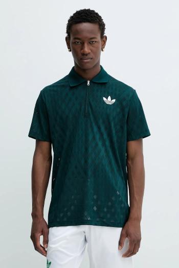 Polo tričko adidas Originals Polo Pro pánske, zelená farba, s potlačou, JY4848