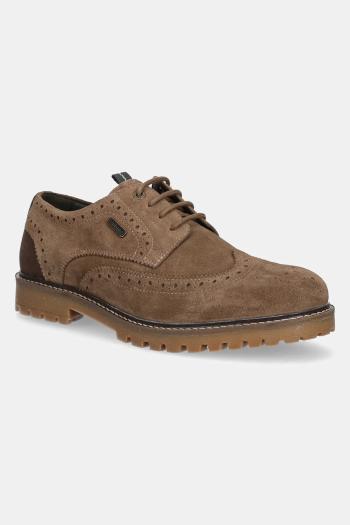 Poltopánky Barbour Marble pánske, hnedá farba, MFO0713BE31
