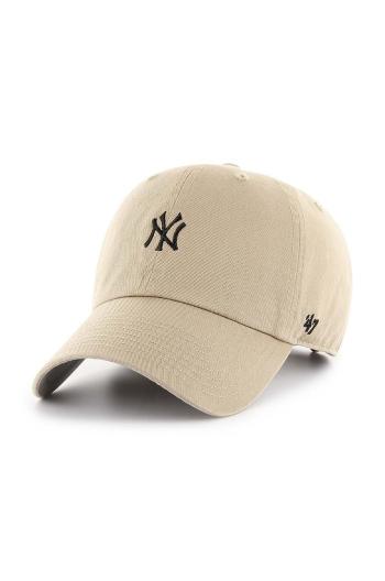 Bavlnená šiltovka 47 brand MLB New York Yankees béžová farba, s nášivkou, B-BSRNR17GWS-KHA