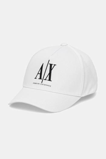 Bavlnená šiltovka Armani Exchange biela farba, s potlačou, XW001179 AF14711