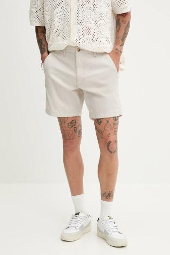 Šortky s prímesou ľanu Hollister Co. béžová farba, KI328-5167