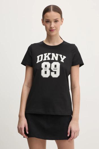 Bavlnené tričko Dkny dámske, čierna farba, DP5T1228