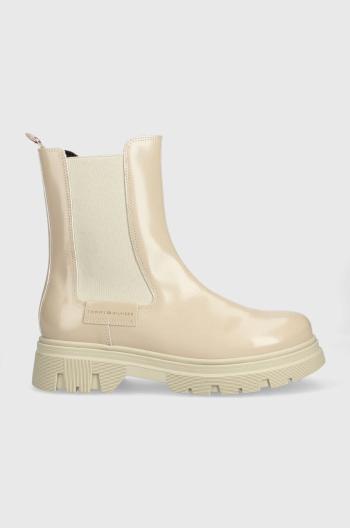 Detské čižmy Tommy Hilfiger béžová farba