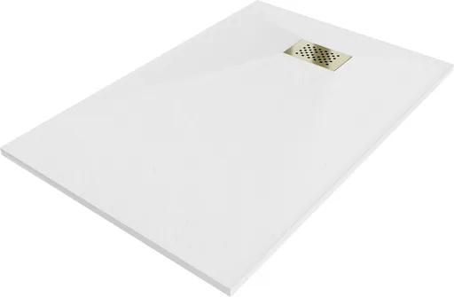 MEXEN/S - Hugo sprchová vanička SMC 100x90, biela, krytka zlatá 42109010-G