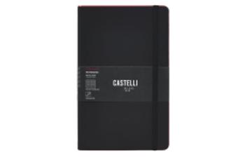 Castelli Black Laser Red linajkový zápisník L A5