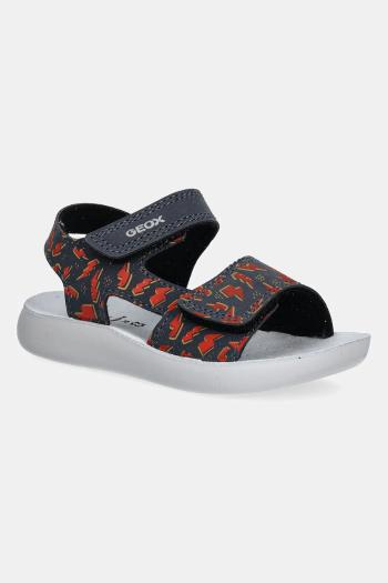Detské kožené sandále Geox SANDAL LIGHTFLOPPY tmavomodrá farba