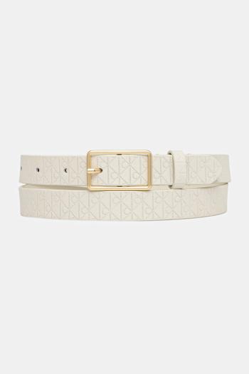 Kožený opasok Calvin Klein béžová farba, LV04F7049G
