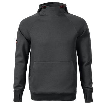 MALFINI Pánska mikina s kapucňou Vertex - Ebony gray | XL