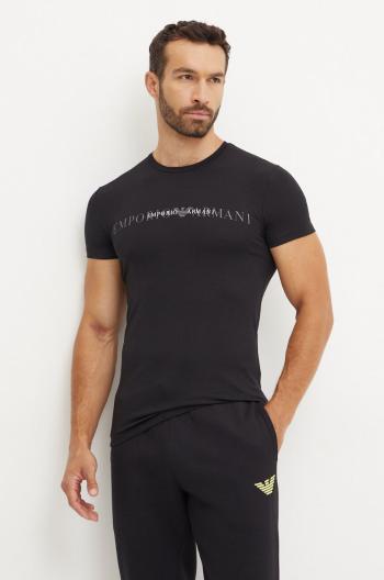 Tričko Emporio Armani Underwear čierna farba, s potlačou, 111035 4F729