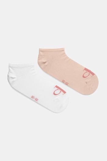 Ponožky Calvin Klein Jeans 2-pak dámske, oranžová farba, 701228815