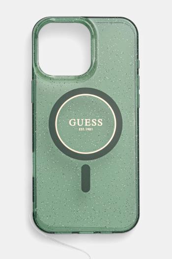 Puzdro na mobil Guess iPhone 16 Pro Max 6.9 zelená farba, GUHMP16XHGCRELSA