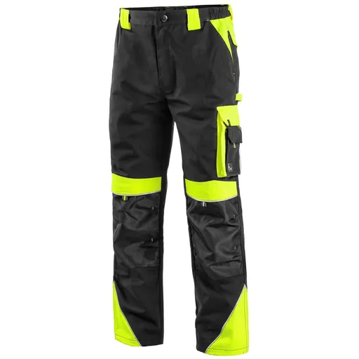 Canis (CXS) Pracovné nohavice SIRIUS BRIGHTON skrátené - Čierna / žltá | 46