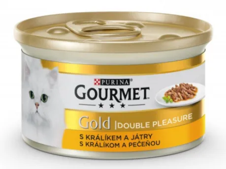 GOURMET GOLD cat králik&pečeň konzervy pre mačky 12x85g