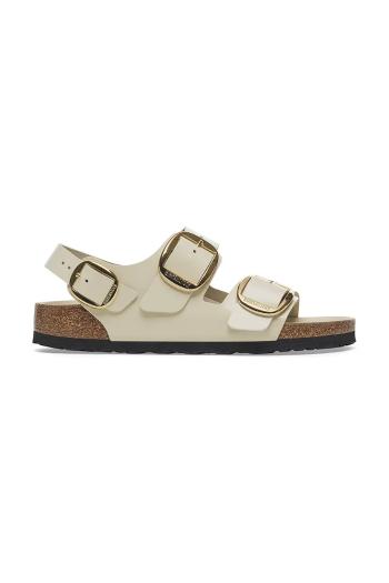 Kožené sandále Birkenstock Milano Big Buckle dámske, béžová farba, 1025395