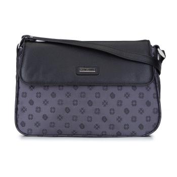 Kožená a žakárová crossbody kabelka Wittchen s monogramom 93-4-247-8