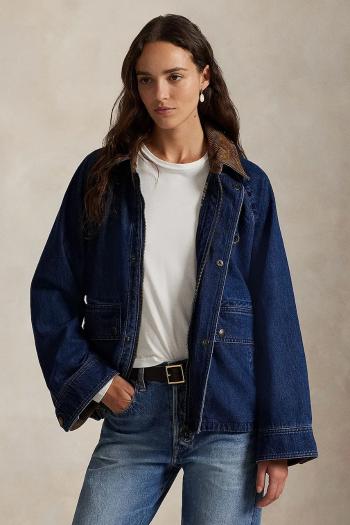 Rifľová bunda Polo Ralph Lauren modrá farba, prechodná, 211971233