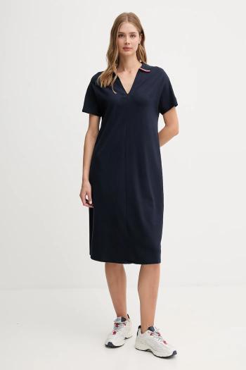 Šaty Tommy Hilfiger tmavomodrá farba, mini, rovný strih, WW0WW46464