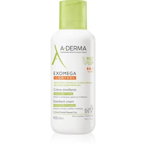 A-Derma Exomega Control Emollient Cream telový krém pre veľmi suchú citlivú a atopickú pokožku 400 ml