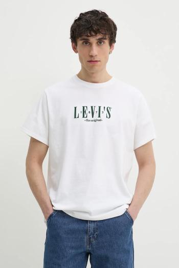 Bavlnené tričko Levi's SS RELAXED FIT TEE pánsky, biela farba, s nášivkou, 16143