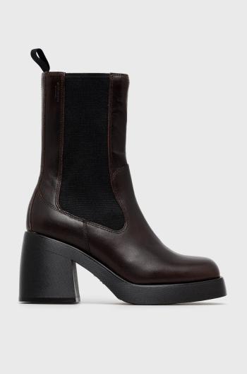 Kožené topánky Chelsea Vagabond Shoemakers dámske, hnedá farba, na podpätku