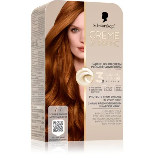 Schwarzkopf Creme Supreme permanentná farba na vlasy odtieň 7-7 Medená blond 60 ml
