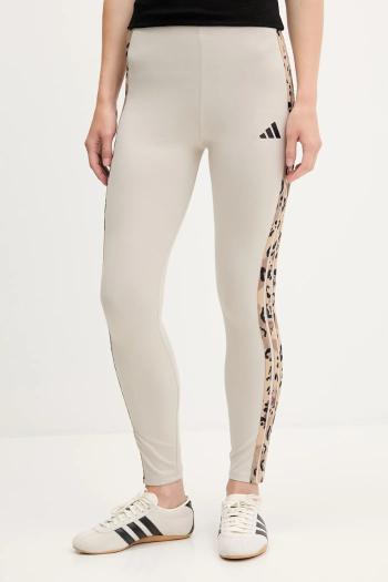 Legíny adidas Animal béžová farba, s nášivkou, JM1867