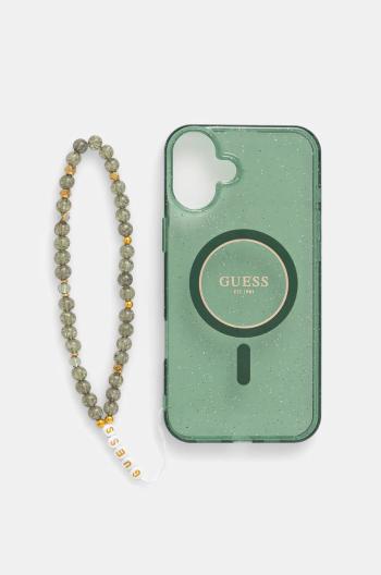 Puzdro na mobil Guess iPhone 16 Plus 6.7 zelená farba, GUHMP16MHGCRELSA