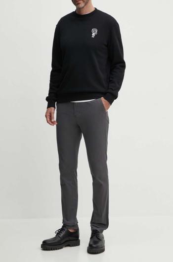 Nohavice Tommy Hilfiger pánske, šedá farba, priliehavé, MW0MW28883