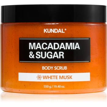 KUNDAL Macadamia & Sugar White Musk cukrový peeling s bambuckým maslom 550 g