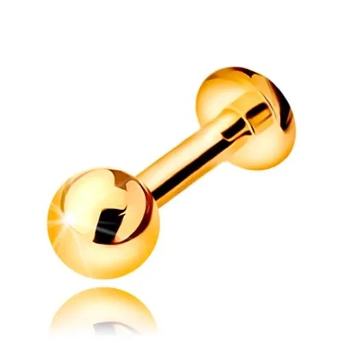 Labret do pery, brady a nad peru - lesklá hladká gulička, 14K zlato, 6 mm