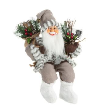 ArtFir Vianočná dekorácia SANTA CLAUS 78D | biela/strieborná 27 x 16 x 40 cm