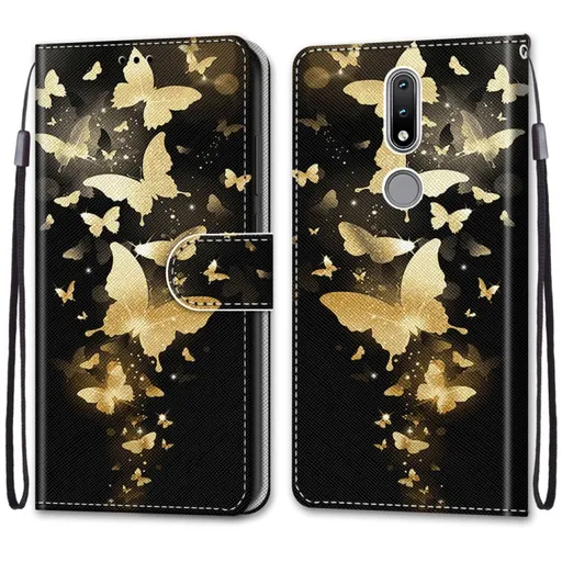 ART Peňaženkový kryt Nokia 2.4 GOLDEN BUTTERFLY