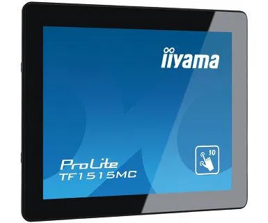 15" iiyama TF1515MC-B2: TN, XGA, capacitive, 10P, 350cd/m2, VGA, DP, HDMI, čierny